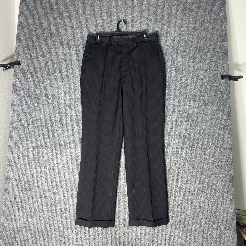Jhane‎ Barnes Pinstripe Dress Pants Mens 32x30 Black Textured Business Casual
